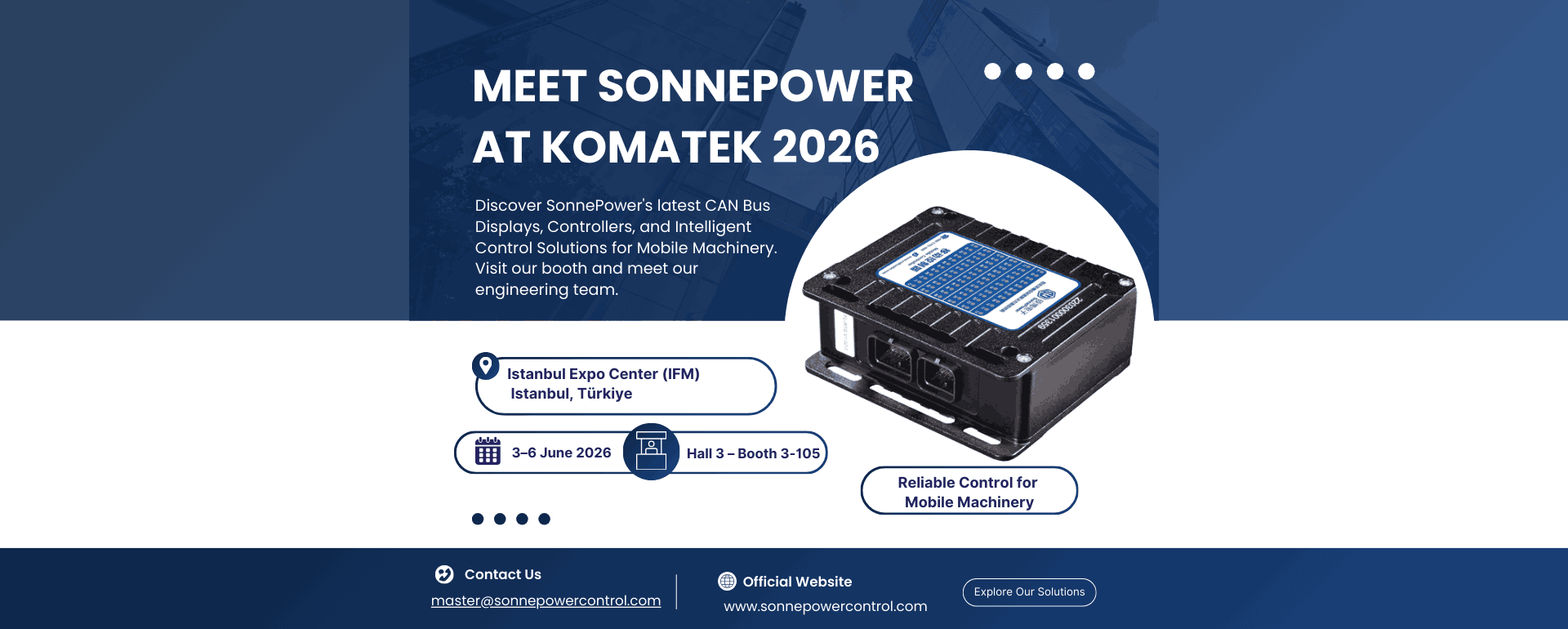 SonnePower exhibirá en KOMATEK 2026 en Estambul, Turquía