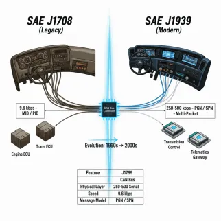 ¿Cuál es la diferencia entre J1939 y J1708?