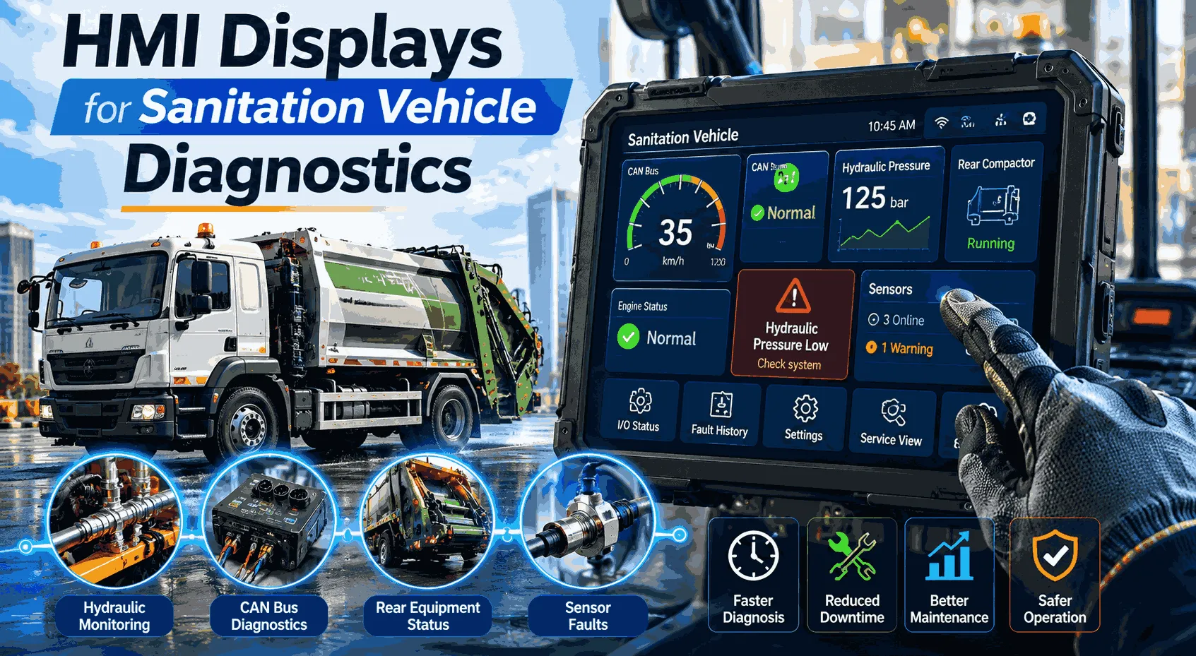 Pantallas HMI para el Diagnóstico de Vehículos de Saneamiento